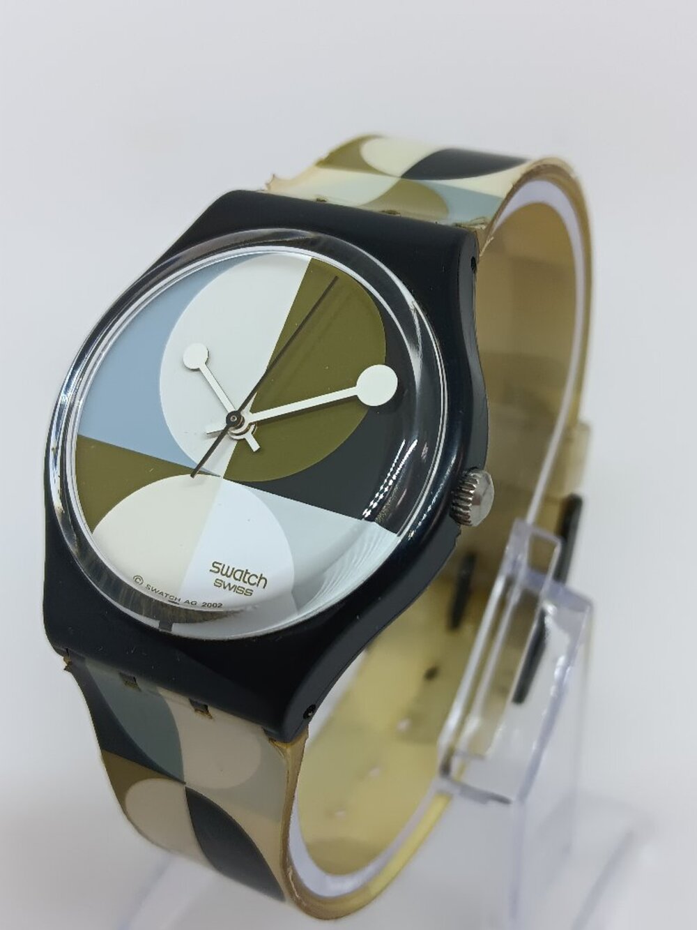 VINTAGE 2003 Swatch GB215 "Optical Mod" Unisex 34mm Swiss Watch NEW BATTERY